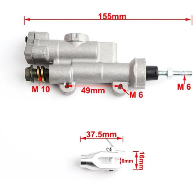 New Motorcycle Rear Brake Master Cylinder Fit for CRF 250R 450R CR125R CR250R CRF250R CRF450R CRF250X CRF450X Kayo T4 T6 K6