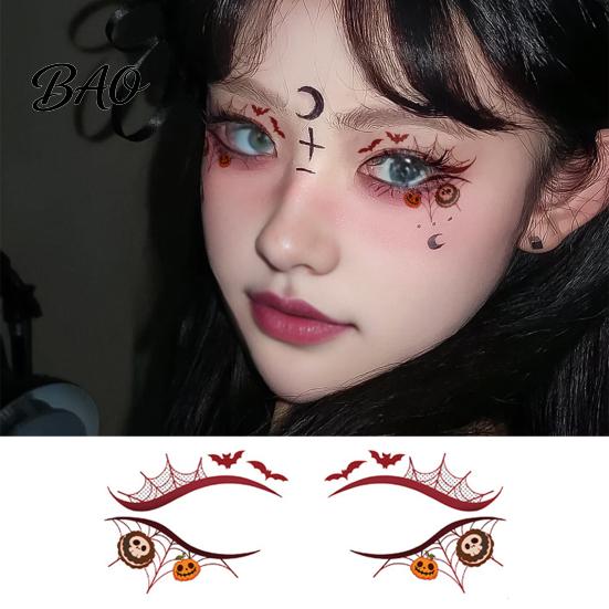 Pavoučí síť Face Art Halloween Dočasná tetování pro ženy, Vodotěsné dýňové pavoučí sítě Festivalové samolepky Oční samolepky Maškarní karneval Cosplay
