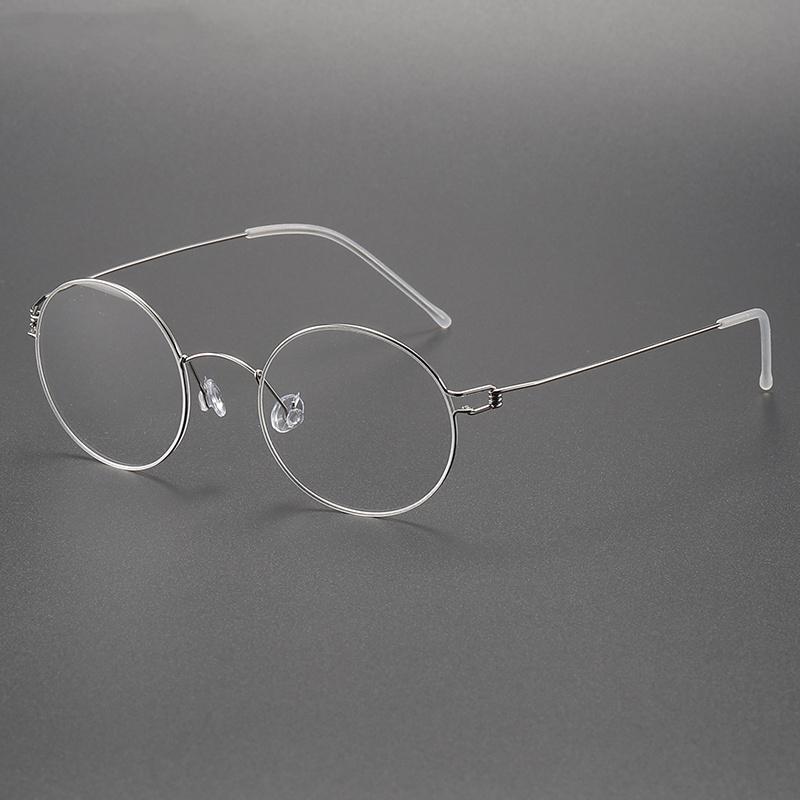 2025 Dänemark Reines Titan Kleiner Runder Brillenrahmen Herren Damen Schraubenlos Ultraleicht Brillen Mode Einfache Optische Brillen