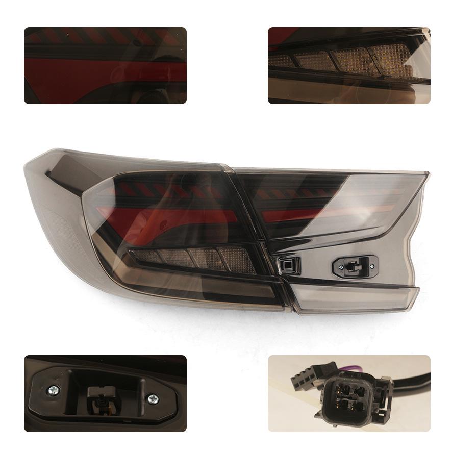 Honda Accord (2018-2022) Taillight Assembly: Modern Style with Half-Run Horse DRL & Sequential Turn Signals.