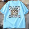 Rage Consumes Me Cat T Shirt Funny Cat Meme Printed TShirt Vintage Unhinged Silly Cat Graphic Tee Humor Cotton Short Sleeve Tee