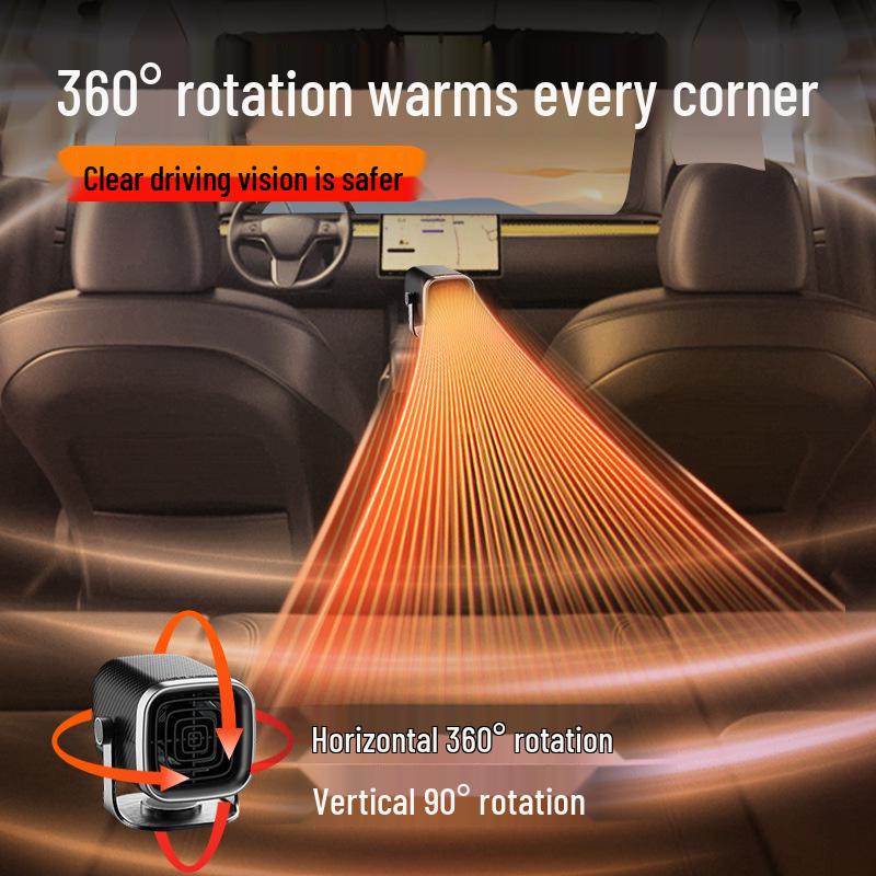 12V/24V Auto Windschutzscheibenheizlüfter - Enteisen, Entnebeln & Drehen