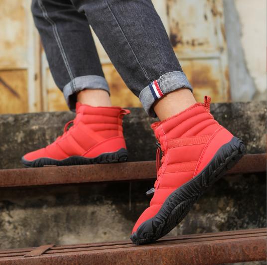 

New lovers add pile hiking shoes men hiking shoes Snow boots cotton shoes men non-slip casual hiking outdoors shoes M1036 36 червоний