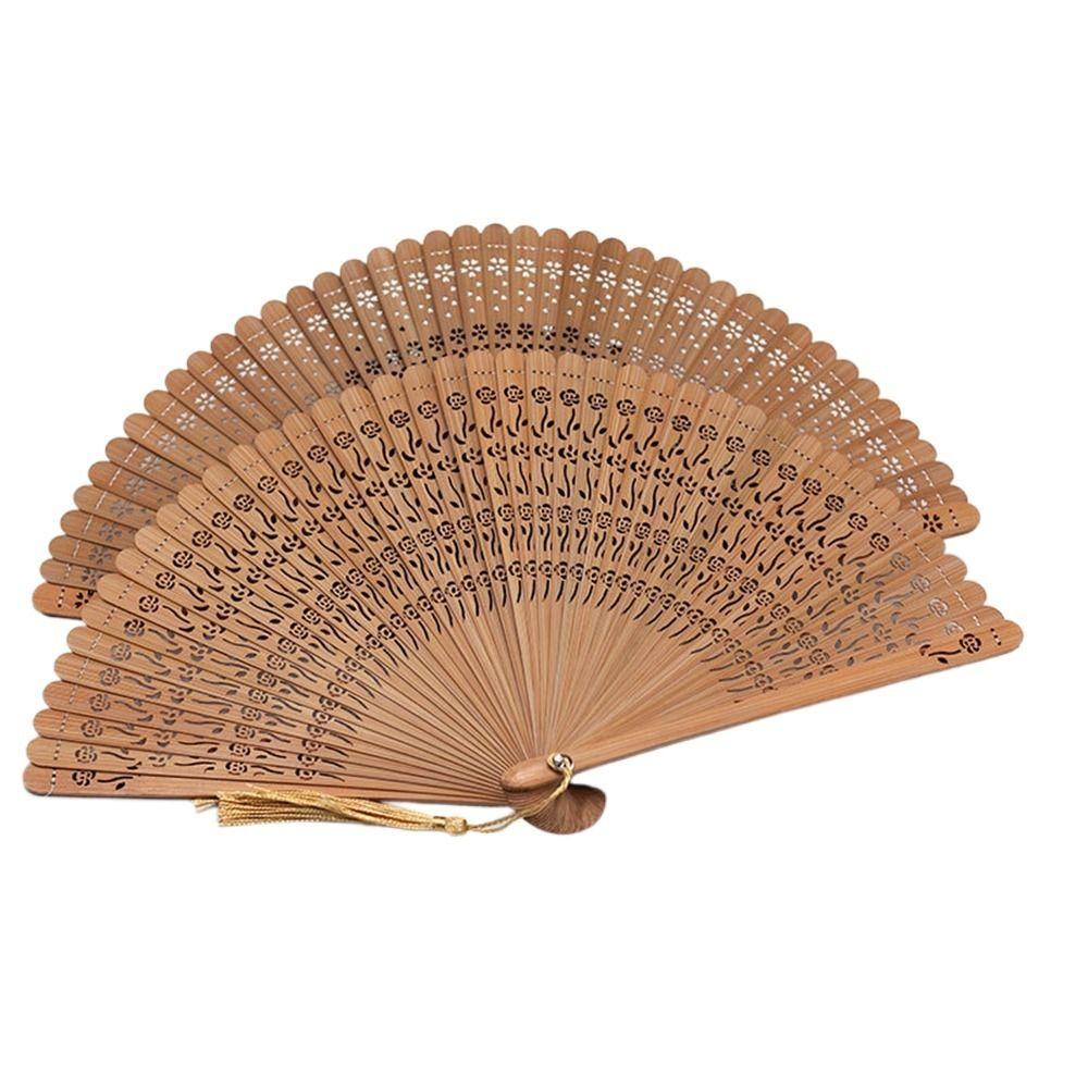 Multi Color Bamboo Folding Fan Handmade Dancing Fan Vintage Hollow Hand Fan Wedding