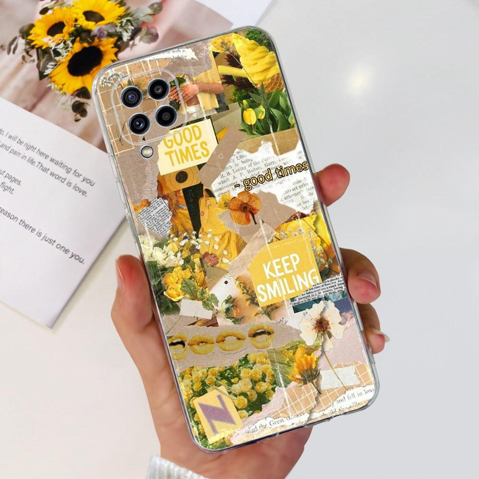 For Samsung Galaxy M32 Case SM-M325F Cover Popular Flower Clear Silicone Soft TPU Funda For Samsung M32 4G M 32 GalaxyM32 Bumper