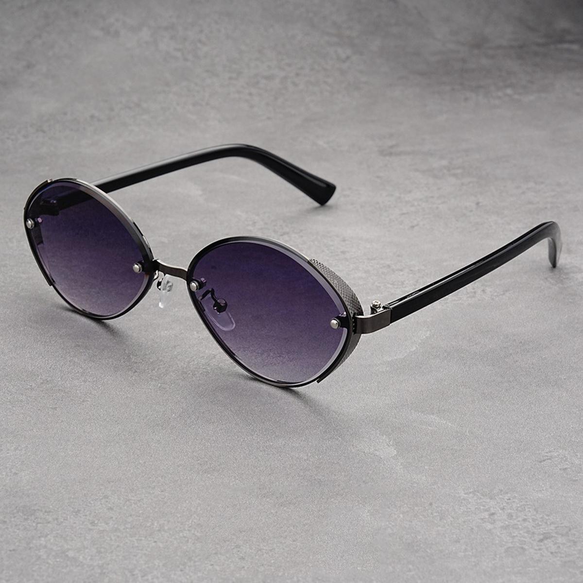 

Новые ретро-металлические овальные солнцезащитные очки, мужские модные очки с волнистым фотоэффектом, круглые солнцезащитные очки в стиле панк. серый