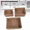 3PCS Wicker Storage Baskets for Shelves Organizing Decorative Woven Storage Baskets Set Desk Organizers