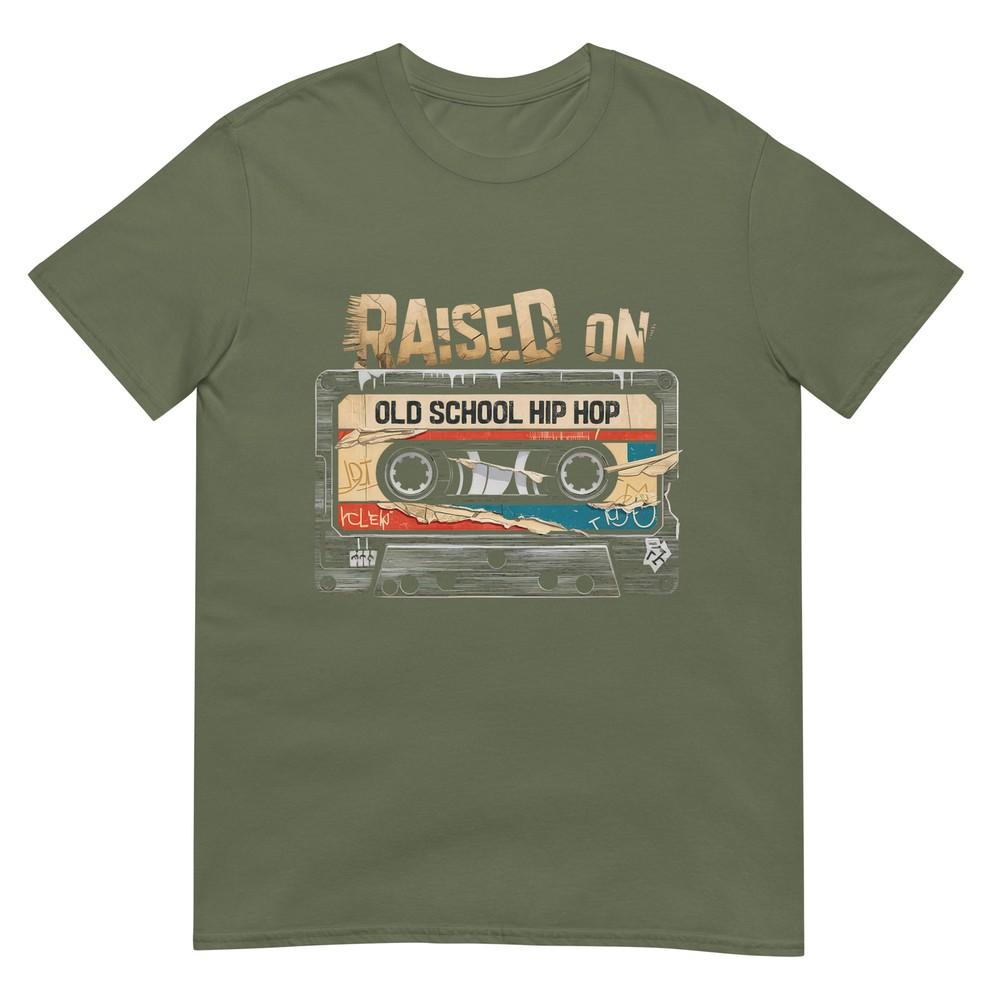 Raised On Old School Hip Hop Tshirt Cassette Graffiti Rap Tshirt