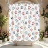 Colorful Animal Paw Print Shower Curtain - Waterproof Polyester, Abstract Design, Perfect for Pet Lovers, Bath Decor