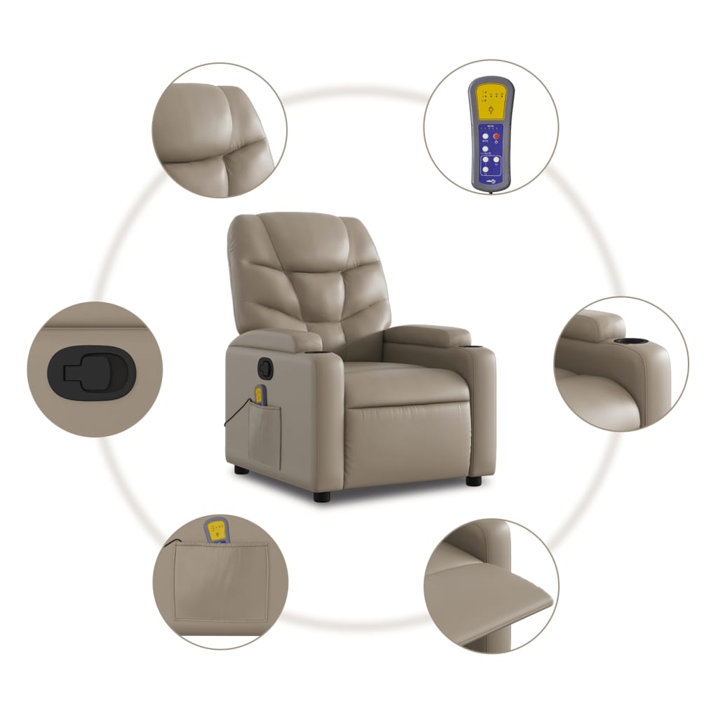 Massage Chair Cappuccino Brown Faux Leather