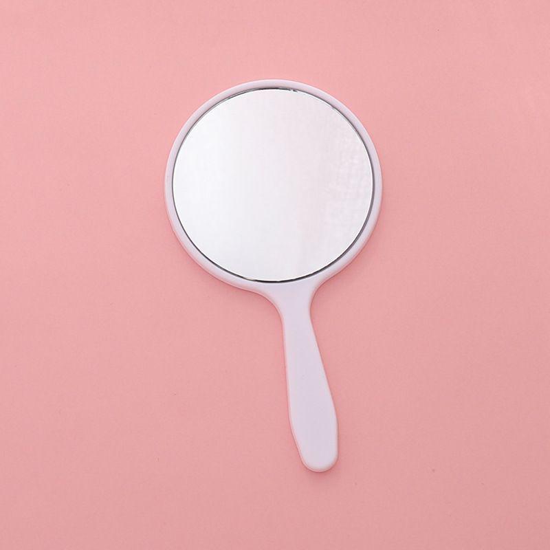 Portable HD Student Handheld Makeup Mirror - Cute, Round, Mini On-the-Go Design