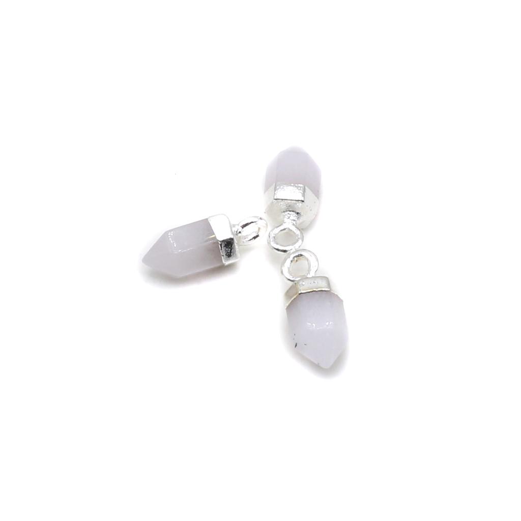 1 Stück kleiner sechseckiger Kegel-Anhänger aus Naturstein, Damen-Herren-Charms für DIY-Schmuckzubehör, Muttertags-Ostergeschenke, 5 x 13 mm