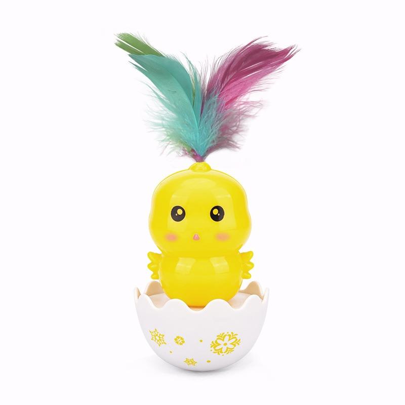Cat Interactive Feather Toys Pet Bumbler Funny Toy Interactive Cats Toys Cat Rolling Teaser Feather Wand Toys Rotating Ball Feather Teaser Cat Toy