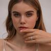 Trendy evropsko-americké zirkonové snubní prsteny pro pár - 3mm měděný, Ins styl