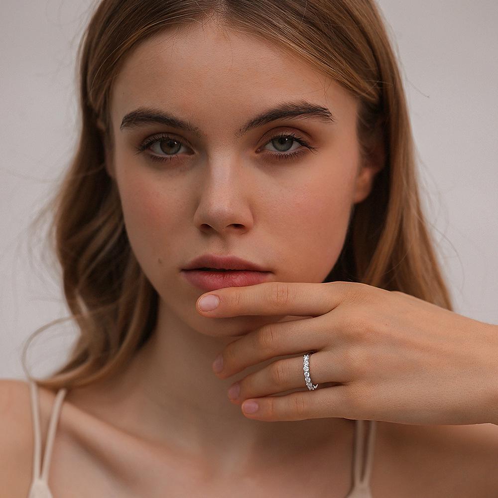 Trendy evropsko-americké zirkonové snubní prsteny pro pár - 3mm měděný, Ins styl