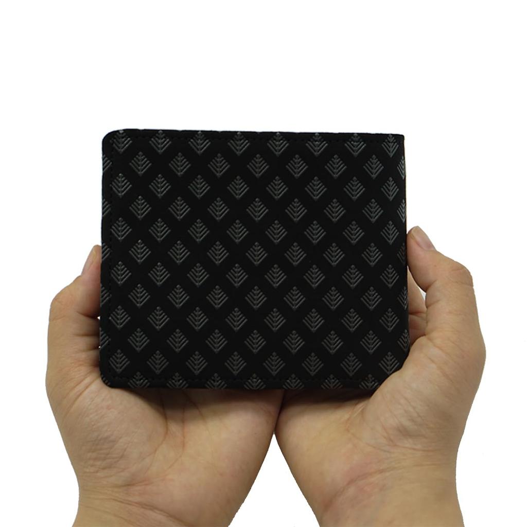 Inden Bifold Wallet with Bill Compartment and Coin Deerskin Leather 2006 Black with Gray Wakamatsu Diamond [Inden-ya] Purse, No. ([71-183] Lacquer,