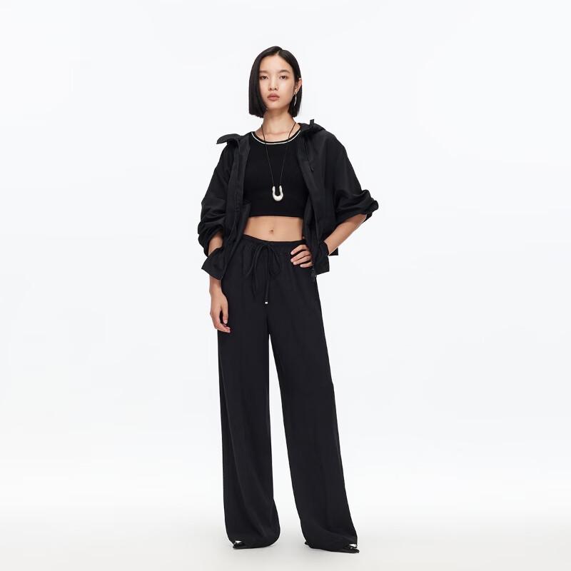 VEROMODA 2025 Autumn Drawstring Draped High-Waisted Wide-Leg Casual Pants