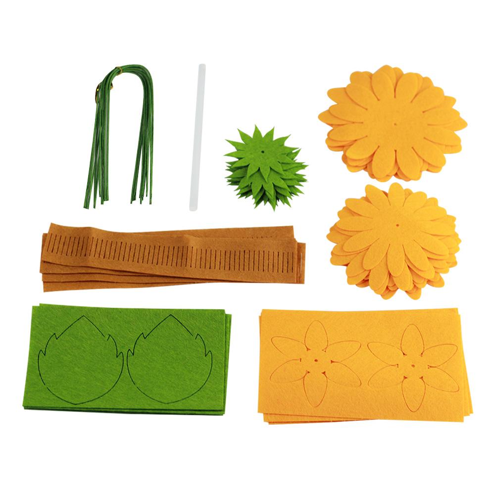 

19pcs Rose Bouquet Craft Kit Non-Woven Felt Material For Diy Needle Felting Handmade Art Projects Party Decor Supplies Random