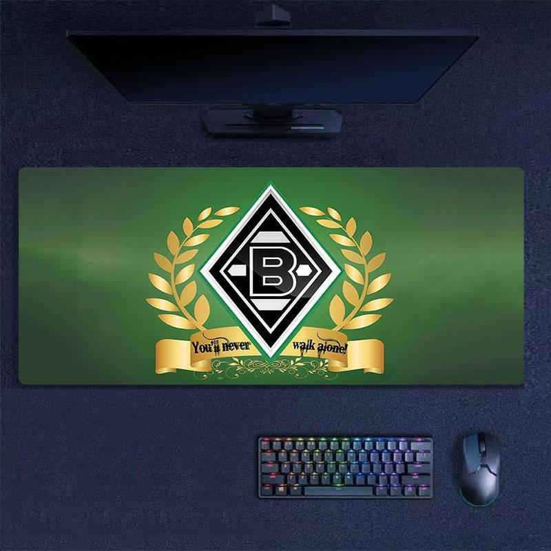 Borussia Mönchengladbach Mauspads, Große Gaming-Schreibtischmatte, Rutschfestes XXL-Mauspad für Laptop & Tablet, Mini-PC-Spielmatte mit Genähten Kanten