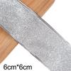 6M Wired Ribbon with Gold Metallic Edge and Glitter Finish for Christmas For Wreath Decoration and Craft Projects