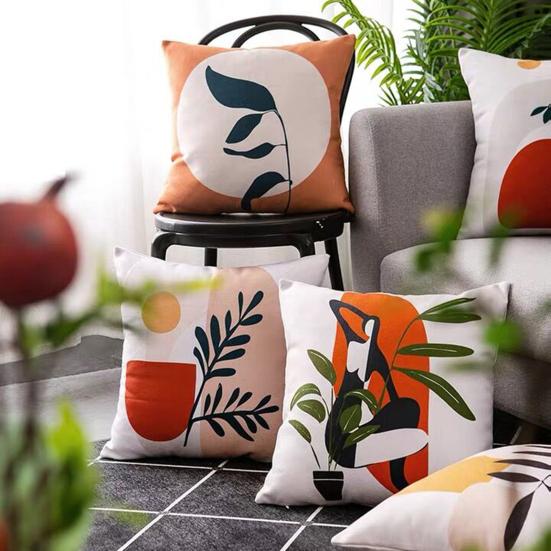 Leaf Pattern Printing Square Pillow Case Home Bed Sofa Supplies Cushion Cover