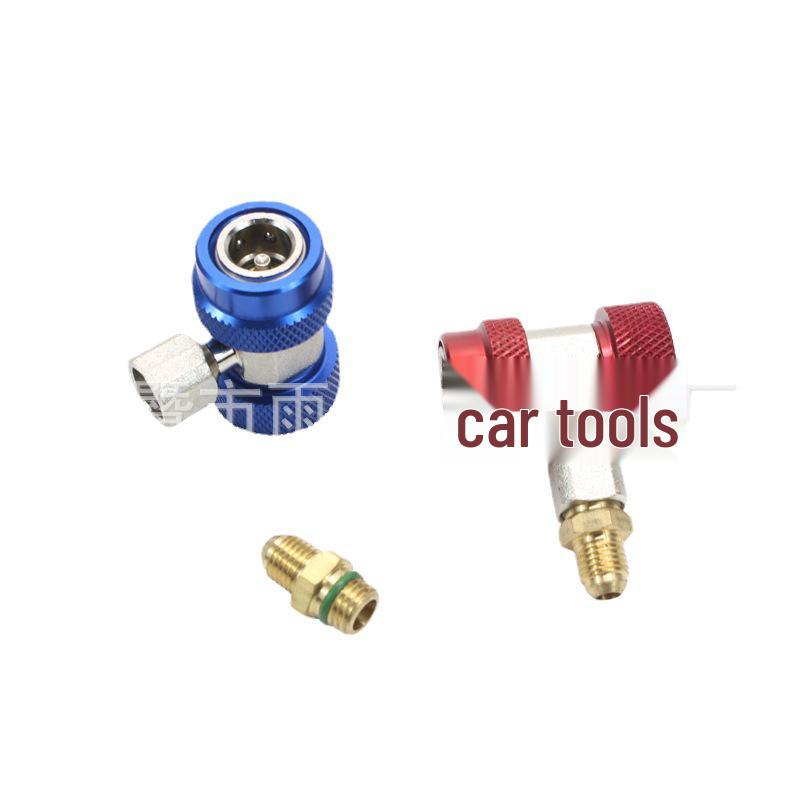 R134a Car AC Refrigerant Quick Connect Conversion Fitting - High/Low Pressure, Durable Metal.