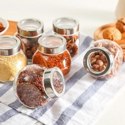 2/4/6 Pcs Kitchen Supplies 180ML Glass Sealed Cans / Food Storage Jar Spice Teas Beans Candy Preservation Bottle Storage Tool