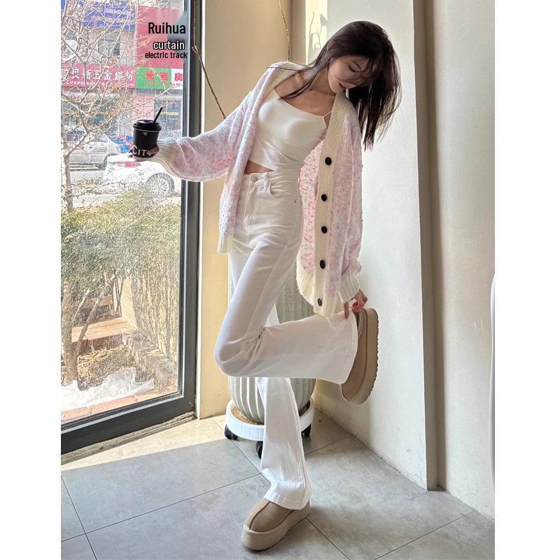 

Джинсы клеш с высокой посадкой больших размеров для женщин - Облегающий и драпированный крой 5XL