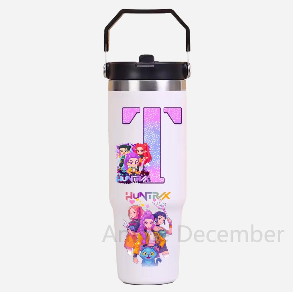 30Oz Anime K-Pop Stainless Steel Vacuum Cup Hot Cold 6-12 Hours Retention Eco Friendly Bpa Free Largeautomotive Holder Flask Kid Gift