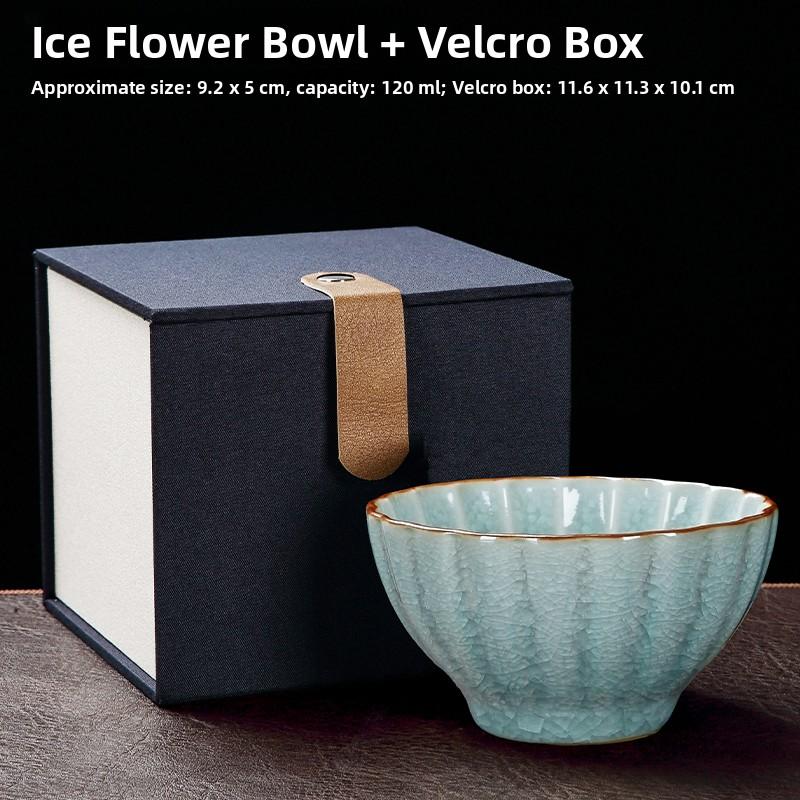 Premium Ceramic Gongfu Tea Cup Yu Porcelain Ice Crack Owner Cup Personal Use High End Tea Set Handmade Chinese Style