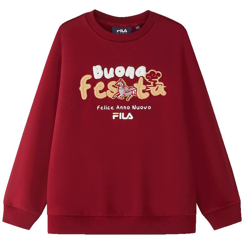 FILA Kids 2026 Spring Crew Neck Pullover Sweatshirt 165