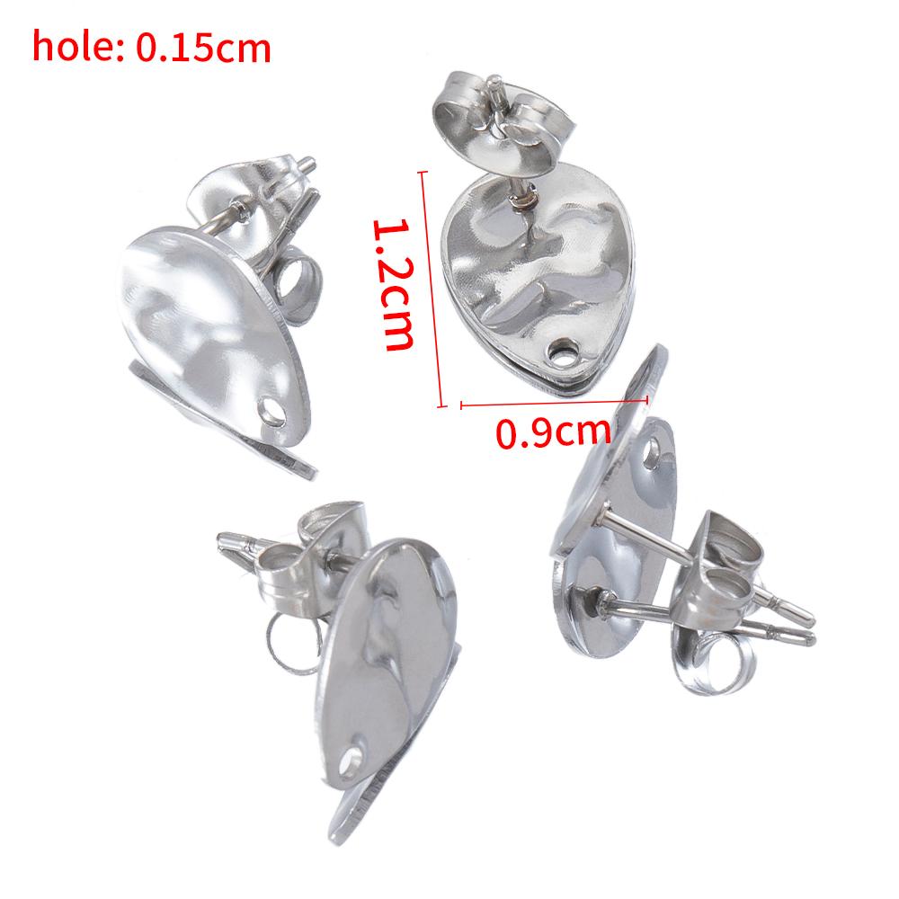 

10pcs Irregular Stainless Steel Waterdrop Ear Studs Earring Base with Earplug for Earrings Jewelry Making DIY Findings Accessory 10pcs