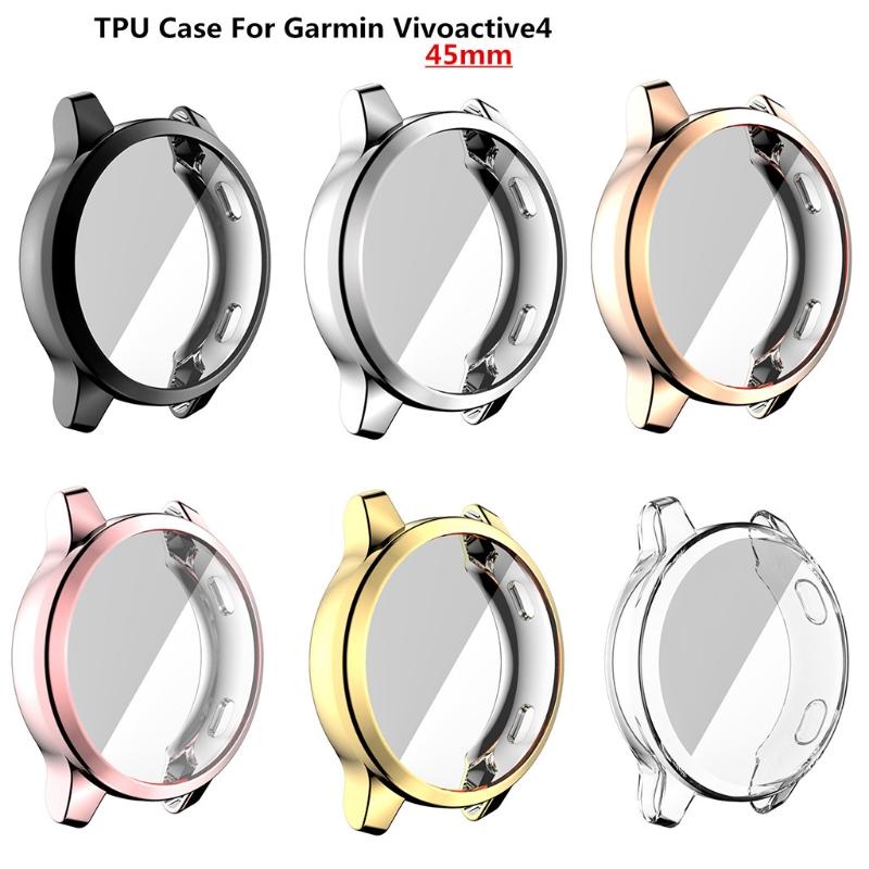 For  Vivoactive 4 45mm Watch Protective Case, Full Cover Bumper Frame Protector Shatter-Resistant