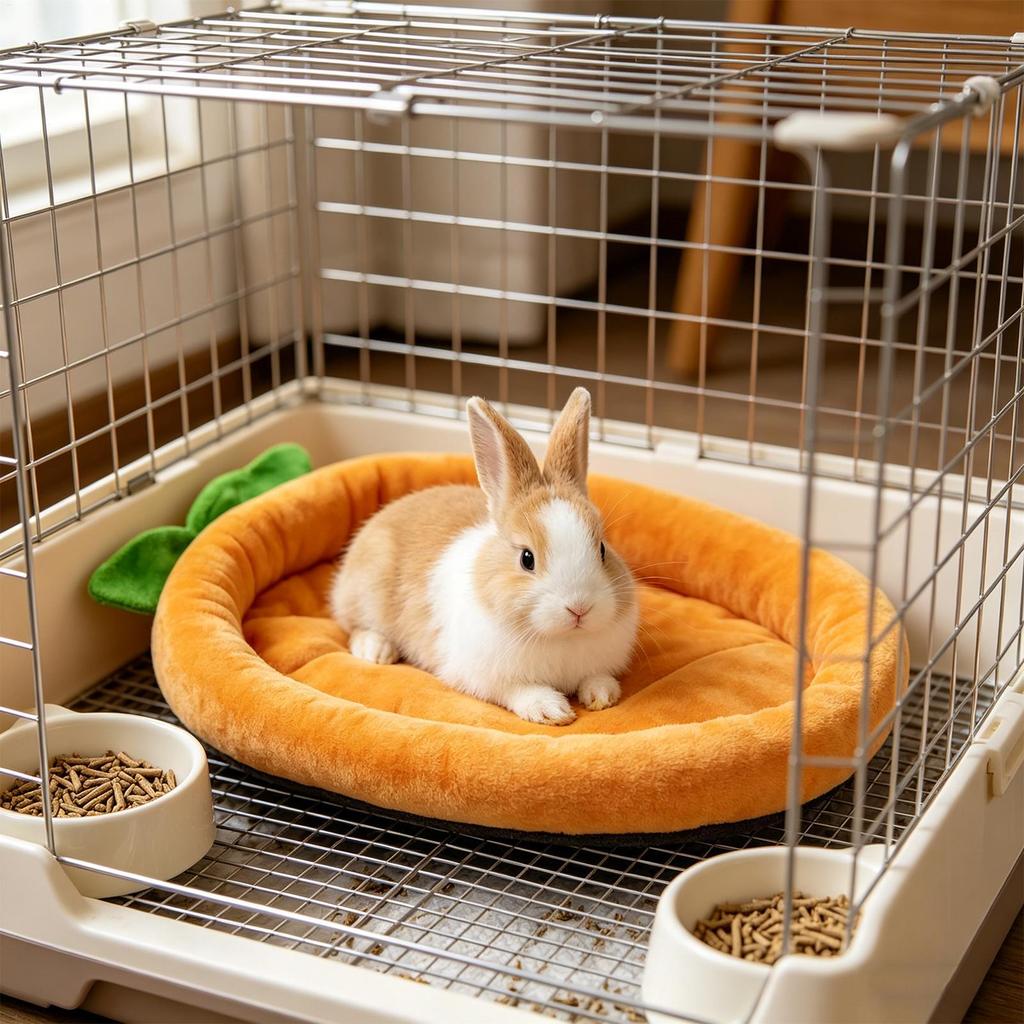 Carrot Shape Sleeping Mat Bunny Bed Soft Warm Rabbits Bed Carrot Shape for Pet Chinchilla Guinea Hedgehog Indoor Outdoor Couch