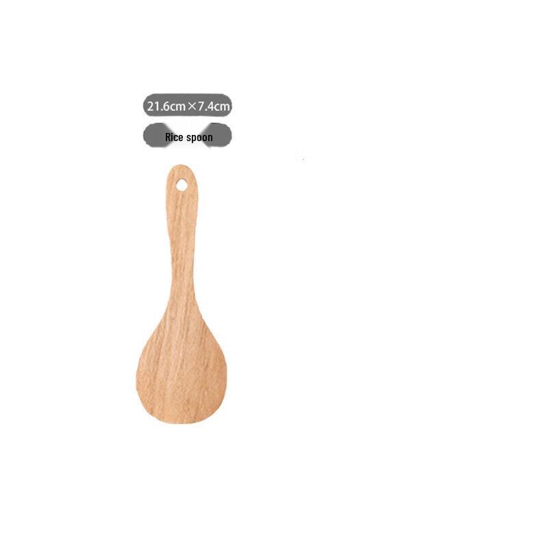 Long-Handle Wooden Spatula for Non-Stick Cookware