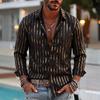 2026 New Style Men's Striped Long-Sleeved Shirt with Collar, Slim-Fitting Casual Shirt, Fashionable Cardigan Tops