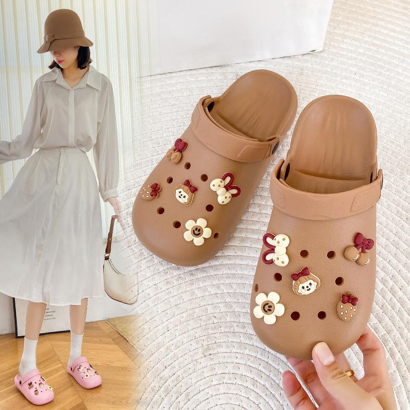 

Fashion outerwear girl heart non-slip beach cool slippers women s summer sweet and cute soft platform hole shoes 40/41