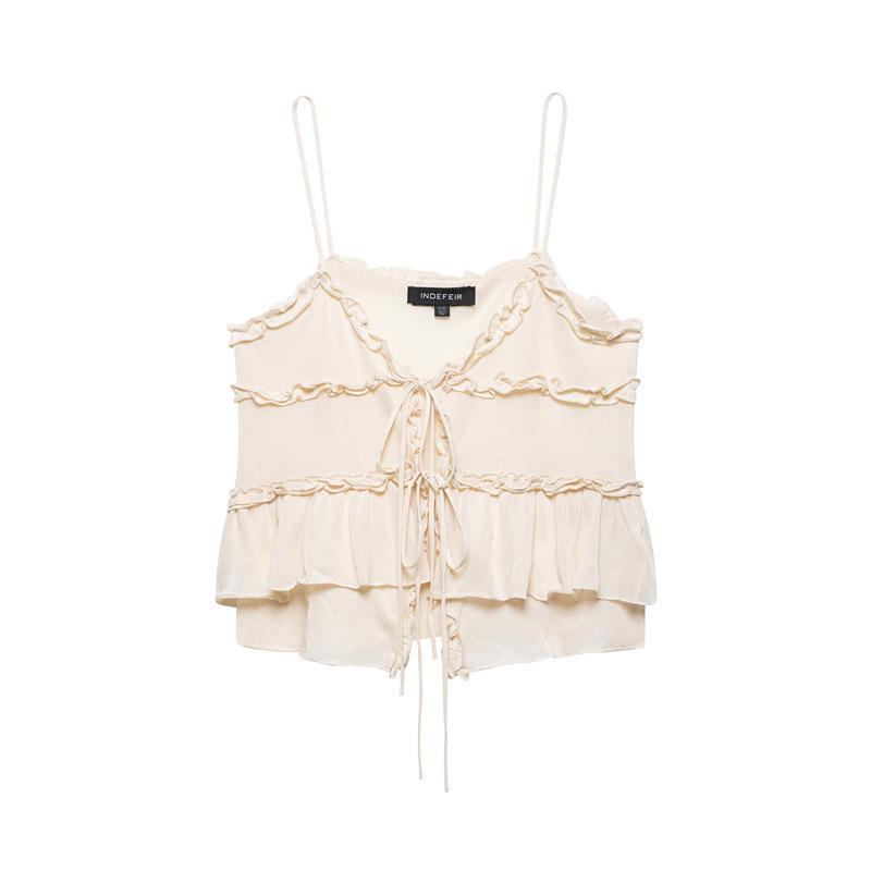 

TAOP&ZA Женский элегантный однотонный топ-камезоль с оборками Small