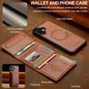 For iPhone 16 Plus Magnetic Phone Case Leather Back Cover with Detachable Card Holder
