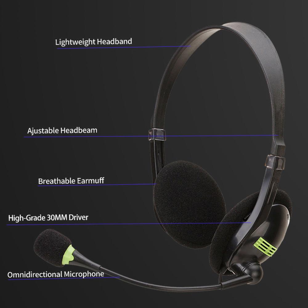 3,5 mm przewodowe słuchawki komputerowe z mikrofonem Aux słuchawki mikrofon do komputera PC/laptopa/komputera