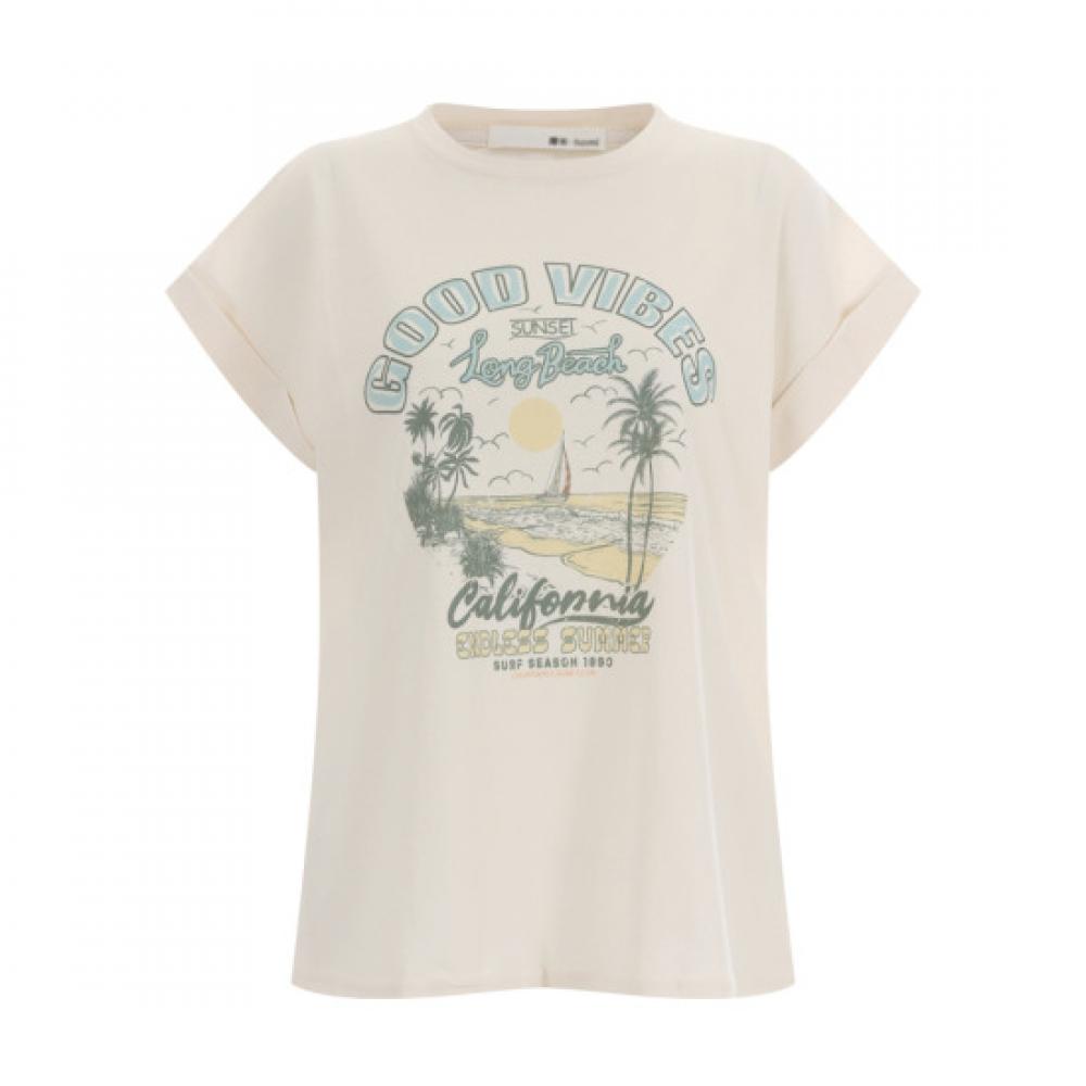 Shop   Bio WaShing Women S looSe FiT SliT Daily T ShirT Cream Mzg wSh 11981