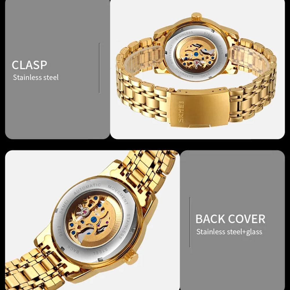 Pánské hodinky Luxusní automatické hodinky Pánské Mechanické hodinky s dutým ciferníkem Pro pánskou módu Náramek z nerezové oceli Hodinky