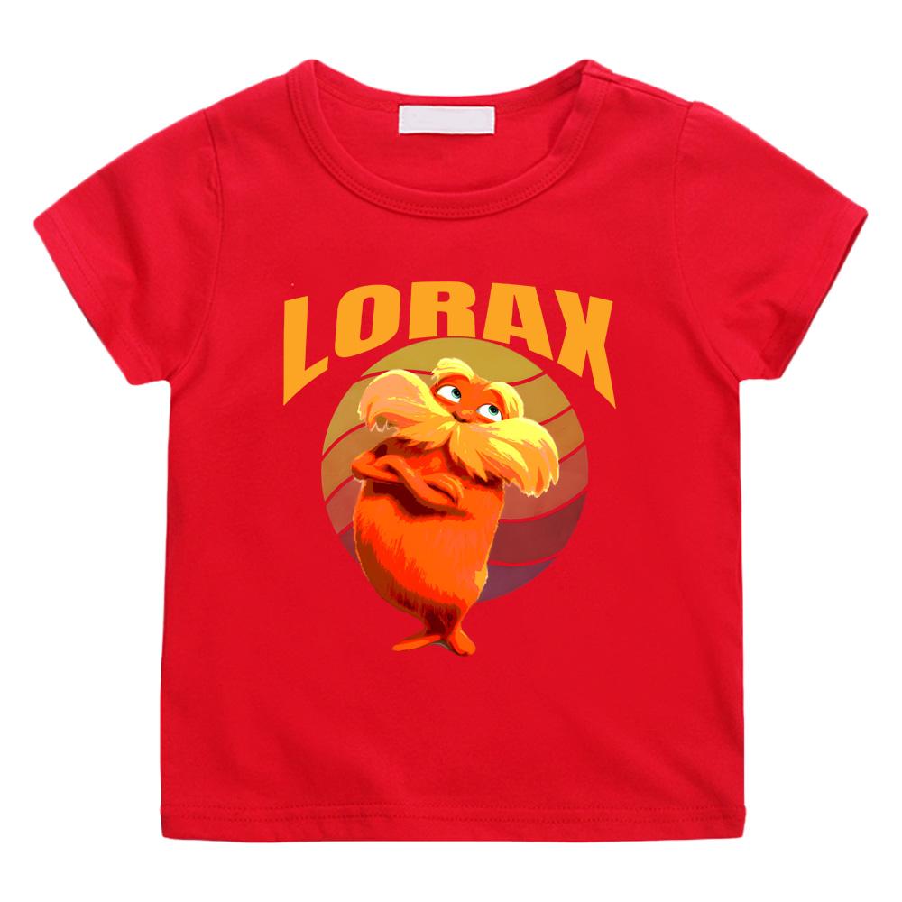 The Lorax T-shirts Sommar Kawaii Tecknad Manga Bomull Kortärmad Pojkar/Flickor T-shirt Tonåringar Rund Hals Tecknad Tryck Streetwear