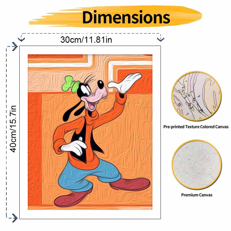 Disney oil painting kit painting art Goofy bedroom wall decoration handmade diy gift