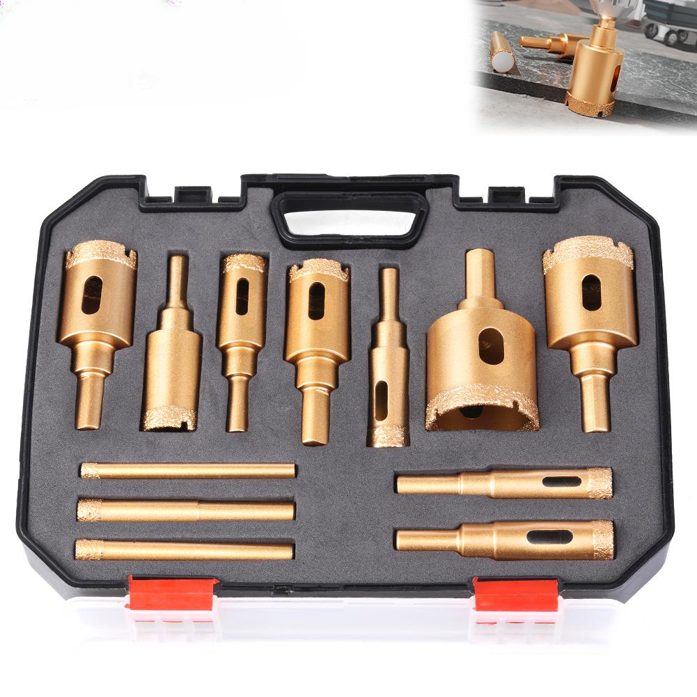 M10 Brazed Hole Opener Set, Stone Reaming Drill, Ceramic Tile Marble Granite Hole Opening, Emery Drill Bit