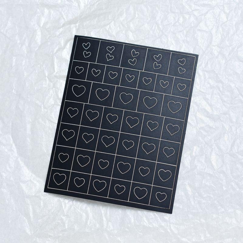 

Manicure Cut Out Stickers New Arrival Inkjet Dual-Use Template Heart Starry Sky Nail Beauty Applique Blooming Painted Nails Cut Out stickers (H-345 Heart)