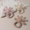 New Teething Silicone Palm Rattle Teether Bunny - Safe Baby Chew Toys For Soothing Sore Gums