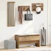 Hallway Furniture Set with Shelf 4 pcs Rustic Oak Wood Material