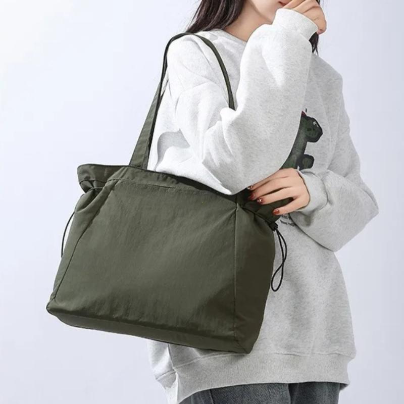 Casual Mode Grote Capaciteit Tote Bag Eenvoudige Reistas Dames Grote Schoudertas Esthetische Handtassen Trekkoord Tote Handtas