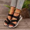 New 2025 European and American sandals women's casual and light large size retro wedge heel comfortable sandals